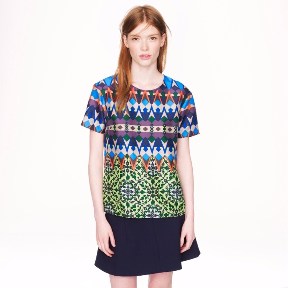 J. Crew Gemstone Silk Shirt